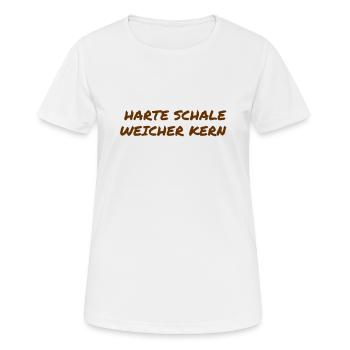 meine Schale ist hart - Frauen T-Shirt atmungsaktiv - Weiß - Vorne - AI Model Female 172 dark (172cm)