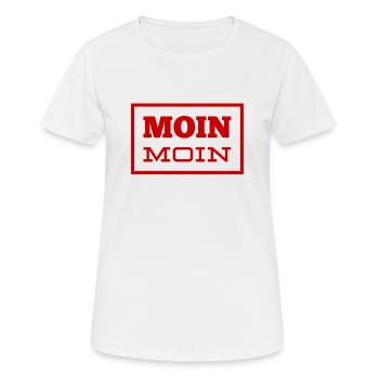 Hallo - Frauen T-Shirt atmungsaktiv - Weiß - Vorne - AI Model Female 172 dark (172cm)