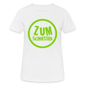 das ist komisch - Frauen T-Shirt atmungsaktiv - Weiß - Vorne - AI Model Female 172 dark (172cm)