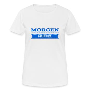 ich bin ein Morgenmuffel - Frauen T-Shirt atmungsaktiv - Weiß - Vorne - AI Model Female 172 dark (172cm)