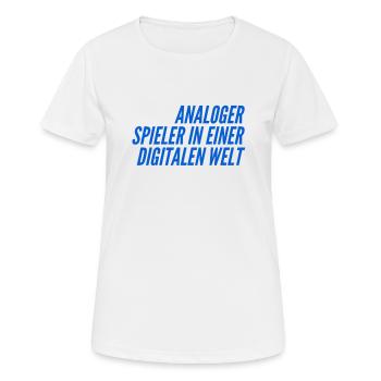 ich bin ein analoger Spieler - Frauen T-Shirt atmungsaktiv - Weiß - Vorne - AI Model Female 172 dark (172cm)