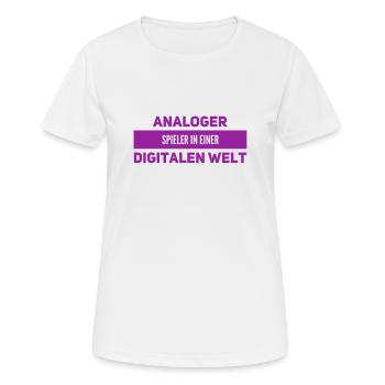 analog geht immer - Frauen T-Shirt atmungsaktiv - Weiß - Vorne - AI Model Female 172 dark (172cm)