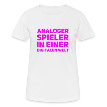 die analoge Welt - Frauen T-Shirt atmungsaktiv - Weiß - Vorne - AI Model Female 172 dark (172cm)