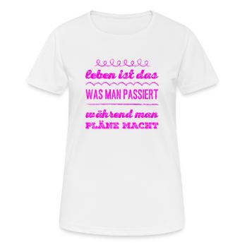 lebe dein Leben - Frauen T-Shirt atmungsaktiv - Weiß - Vorne - AI Model Female 172 dark (172cm)