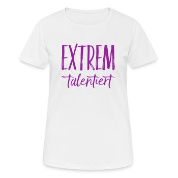 ich bin ein extremes Talent - Frauen T-Shirt atmungsaktiv - Weiß - Vorne - AI Model Female 172 dark (172cm)