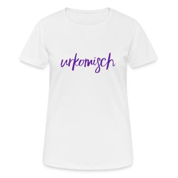 das ist witzig - Frauen T-Shirt atmungsaktiv - Weiß - Vorne - AI Model Female 172 dark (172cm)