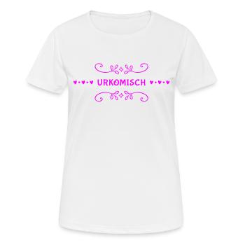 das ist komisch - Frauen T-Shirt atmungsaktiv - Weiß - Vorne - AI Model Female 172 dark (172cm)