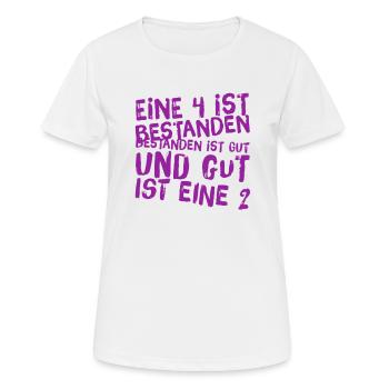 ich habe mit gut bestanden - Frauen T-Shirt atmungsaktiv - Weiß - Vorne - AI Model Female 172 dark (172cm)
