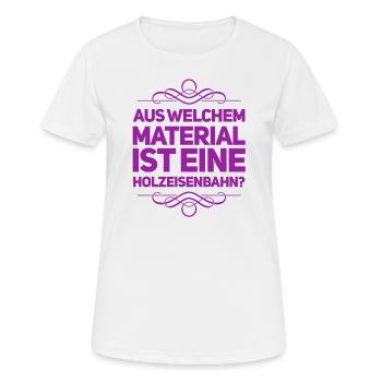 was ist das für ein Zeug? - Frauen T-Shirt atmungsaktiv - Weiß - Vorne - AI Model Female 172 dark (172cm)