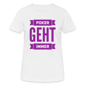 ich stehe auf Poker - Frauen T-Shirt atmungsaktiv - Weiß - Vorne - AI Model Female 172 dark (172cm)