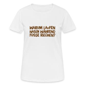 Nasen und Füße - Frauen T-Shirt atmungsaktiv - Weiß - Vorne - AI Model Female 172 dark (172cm)