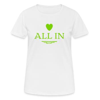 all in ist mein Ding - Frauen T-Shirt atmungsaktiv - Weiß - Vorne - AI Model Female 172 dark (172cm)
