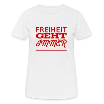 Freedom is great - Women's Breathable T-Shirt - white - Front - AI Model Female 172 dark (172cm)