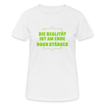 die Wahrheit setzt sich durch - Frauen T-Shirt atmungsaktiv - Weiß - Vorne - AI Model Female 172 dark (172cm)