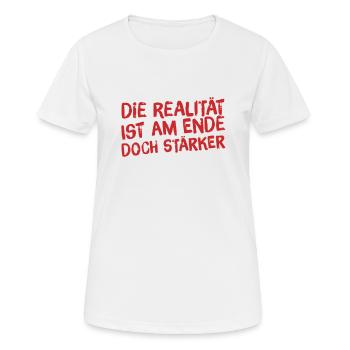 the reality is strong - Women's Breathable T-Shirt - white - Front - AI Model Female 172 dark (172cm)