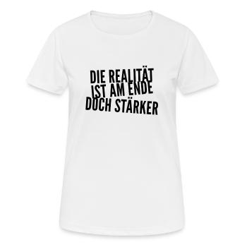 the reality is strong - Women's Breathable T-Shirt - white - Front - AI Model Female 172 dark (172cm)