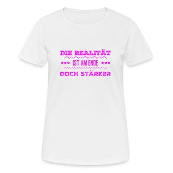 la réalité l’emporte - T-shirt respirant Femme - blanc - Devant - AI Model Female 172 dark (172cm)