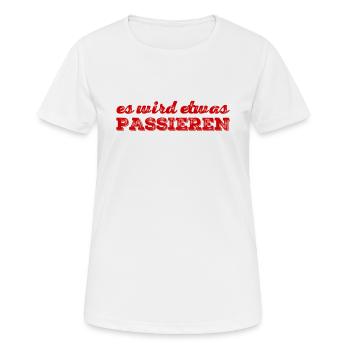 Quelque chose arrive - T-shirt respirant Femme - blanc - Devant - AI Model Female 172 dark (172cm)