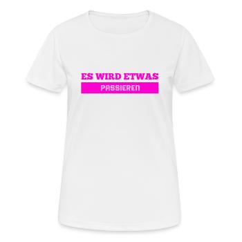 Quelque chose arrive - T-shirt respirant Femme - blanc - Devant - AI Model Female 172 dark (172cm)