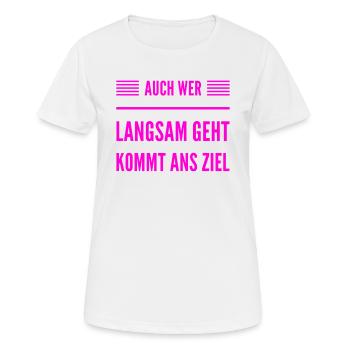 J’atteindrai mon objectif - T-shirt respirant Femme - blanc - Devant - AI Model Female 172 dark (172cm)