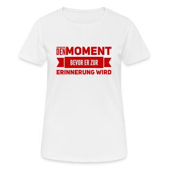 Je vis dans l’ici et maintenant - T-shirt respirant Femme - blanc - Devant - AI Model Female 172 dark (172cm)