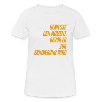 J’aime le présent - T-shirt respirant Femme - blanc - Devant - AI Model Female 172 dark (172cm)