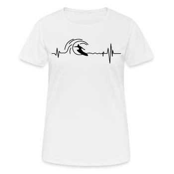 Surf Herzschlag Surfen Surfer - Frauen T-Shirt atmungsaktiv - Weiß - Vorne - AI Model Female 172 dark (172cm)