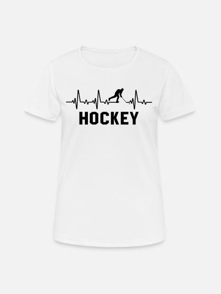Hockey heartbeat hockey hockey players - Women's Breathable T-Shirt - white