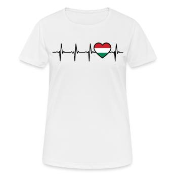 Hungarian Hungarian Heartbeat Hungary - Women's Breathable T-Shirt - white - Front - AI Model Female 172 dark (172cm)