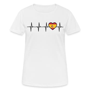 Spanien Herzschlag Spanier - Frauen T-Shirt atmungsaktiv - Weiß - Vorne - AI Model Female 172 dark (172cm)