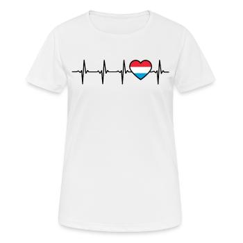 Luxemburg Herzschlag Flagge Luxemburger - Frauen T-Shirt atmungsaktiv - Weiß - Vorne - AI Model Female 172 dark (172cm)
