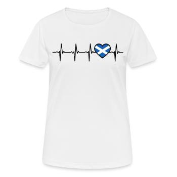 Schottland Herzschlag Flagge Schotte - Frauen T-Shirt atmungsaktiv - Weiß - Vorne - AI Model Female 172 dark (172cm)