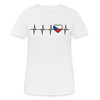 czech heartbeat flag czech - Women's Breathable T-Shirt - white - Front - AI Model Female 172 dark (172cm)
