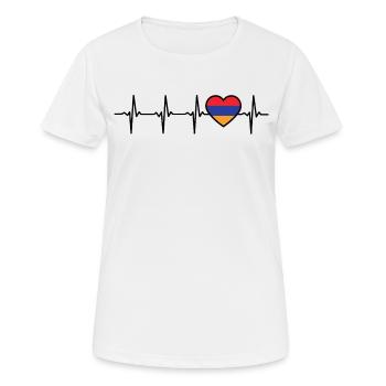 Armenien Herzschlag Flagge Armenier - Frauen T-Shirt atmungsaktiv - Weiß - Vorne - AI Model Female 172 dark (172cm)