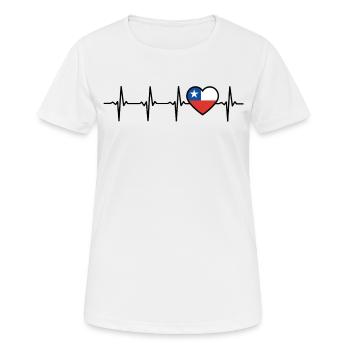 Chile Herzschlag Flagge Chilene - Frauen T-Shirt atmungsaktiv - Weiß - Vorne - AI Model Female 172 dark (172cm)
