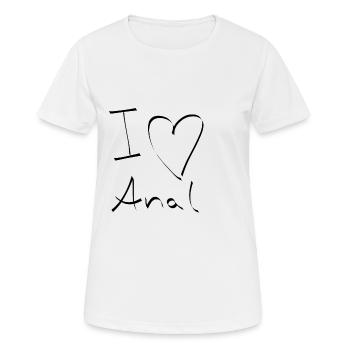 J'adore le sexe anal anal ass fuck anus - T-shirt respirant Femme - blanc - Devant - AI Model Female 172 dark (172cm)