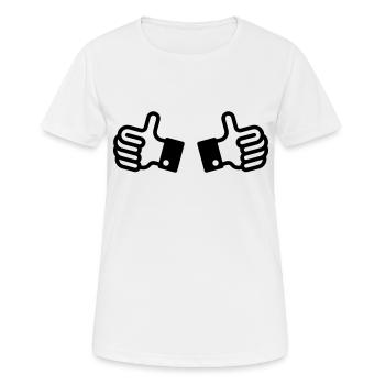 Pouces vers le haut / Pouces (2) - T-shirt respirant Femme - blanc - Devant - AI Model Female 172 dark (172cm)