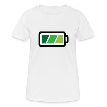 Akku voll lustiges Bild - Frauen T-Shirt atmungsaktiv - Weiß - Vorne - AI Model Female 172 dark (172cm)