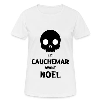 Le cauchemar avant le Noël - T-shirt respirant Femme - blanc - Devant - AI Model Female 172 dark (172cm)