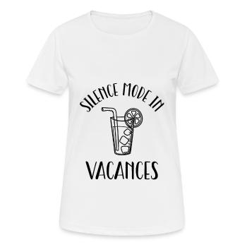 silence mode in vacancy. - Women's Breathable T-Shirt - white - Front - AI Model Female 172 dark (172cm)
