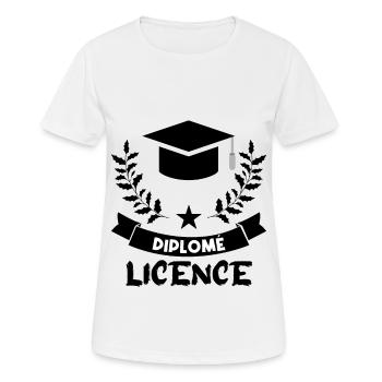 diplômé en licence. - T-shirt respirant Femme - blanc - Devant - AI Model Female 172 dark (172cm)