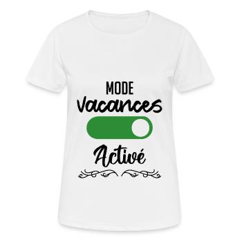 mode vacances activé - T-shirt respirant Femme - blanc - Devant - AI Model Female 172 dark (172cm)