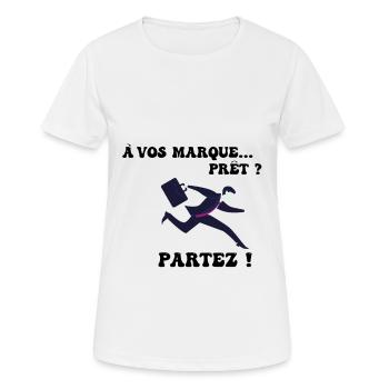 À vos marques.. Prêts? Partez! - T-shirt respirant Femme - blanc - Devant - AI Model Female 172 dark (172cm)