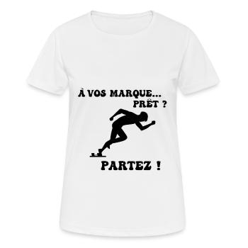 À vos marques.. Prêts? Partez! - T-shirt respirant Femme - blanc - Devant - AI Model Female 172 dark (172cm)