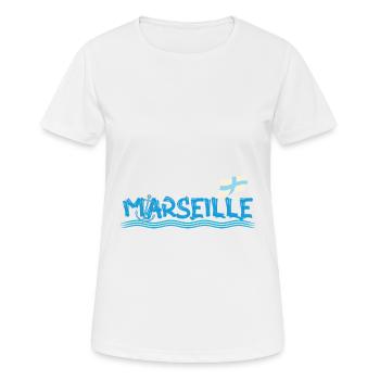 Marseille - T-shirt respirant Femme - blanc - Devant - AI Model Female 172 dark (172cm)