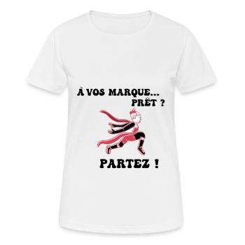À vos marques.. Prêts? Partez! - T-shirt respirant Femme - blanc - Devant - AI Model Female 172 dark (172cm)