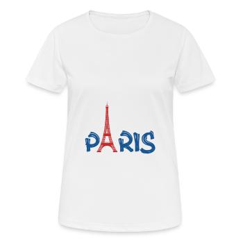 PARIS - Frauen T-Shirt atmungsaktiv - Weiß - Vorne - AI Model Female 172 dark (172cm)