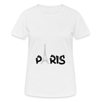 PARIS - Frauen T-Shirt atmungsaktiv - Weiß - Vorne - AI Model Female 172 dark (172cm)