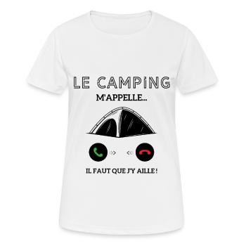 le campagne m'appelle il faut que j'y aille! - T-shirt respirant Femme - blanc - Devant - AI Model Female 172 dark (172cm)