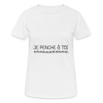 Je pense à toi - T-shirt respirant Femme - blanc - Devant - AI Model Female 172 dark (172cm)